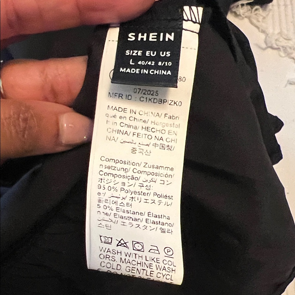 SHEIN Black Midi Dress with White Collar - Picture 5 of 6